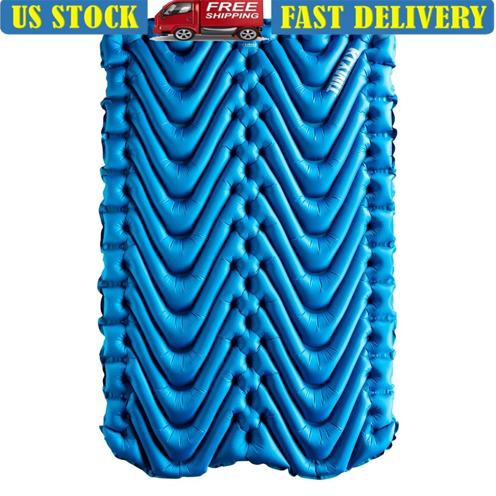 

Insulated Double V Camping Sleeping Pad with Body Mapping Technology Pump Sack Anti Microbial Design Couples Outdoors