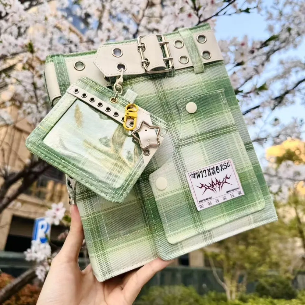 korean-checkered-star-notebook-vintage-cool-denim-a5-binder-journals-photocard-album-k-pop-idol-polaroid-collect-storage-book