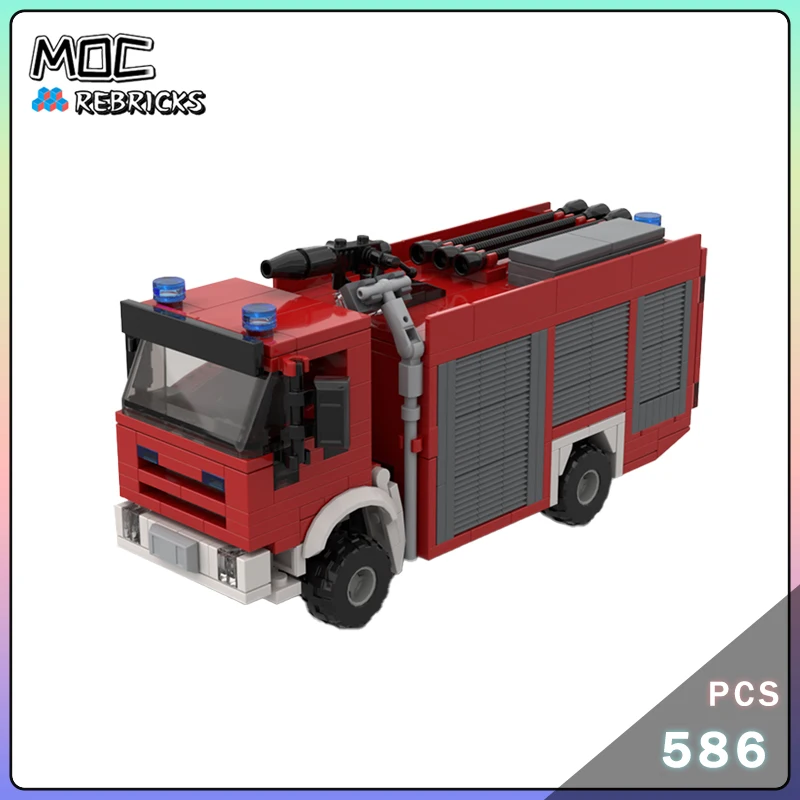 市シリーズ Iveco Eurofire TLF 4000 消防車 MOC ビルディングブロックモデル DIY 技術レンガ組立ディスプレイおもちゃクリスマスギフト