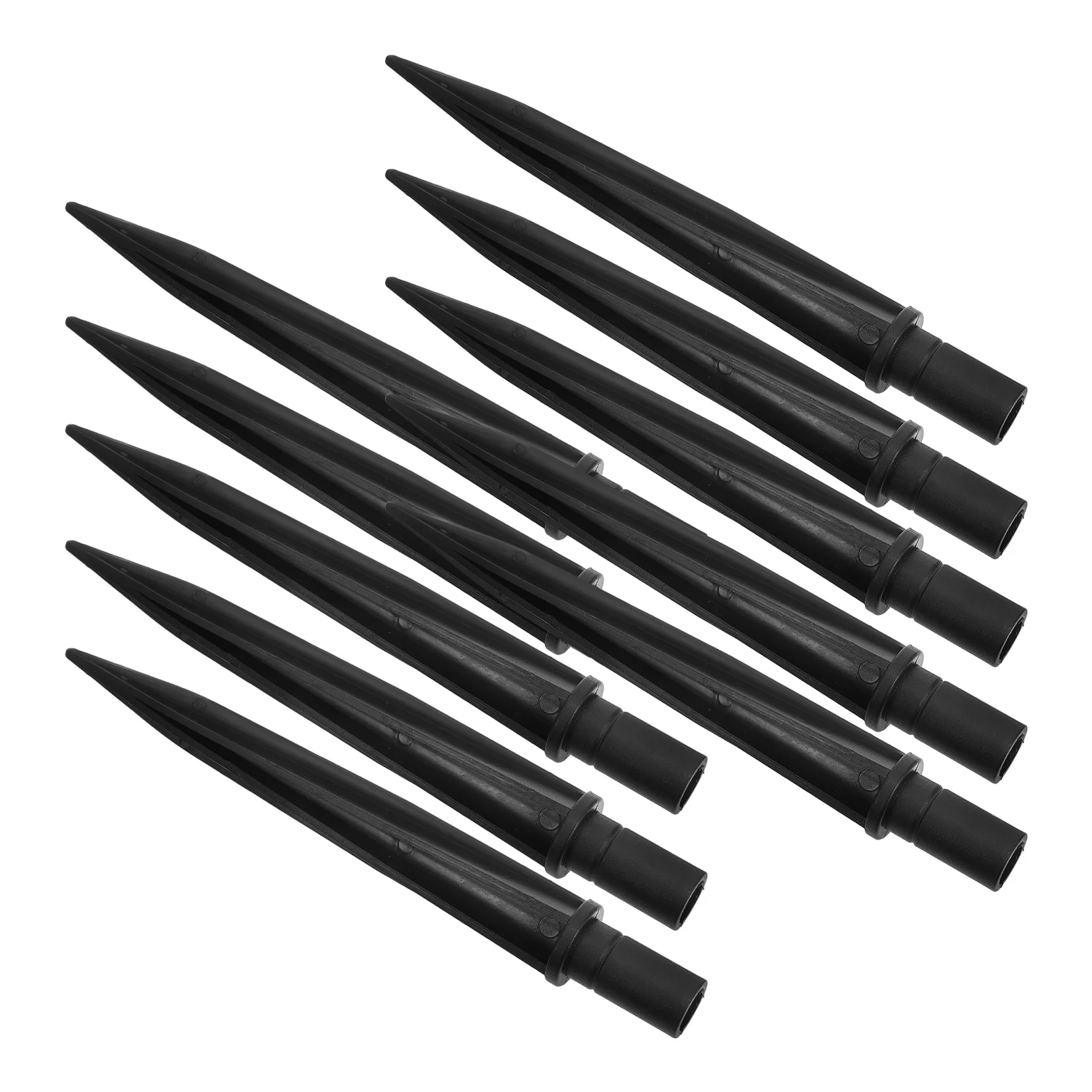 10 Pcs Solar Powered Lights Ground Luminous Lamp Plastic Replacement Stakes for Garden and Lawn LED Spike Black