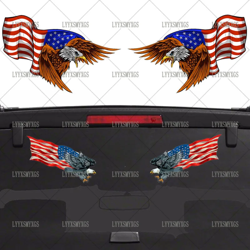 

Self-Adhesive Custom American Eagle with USA Flag Car Stickers Waterproof Sunscreen Vinyl Decal PVC wholesale Car Accessories