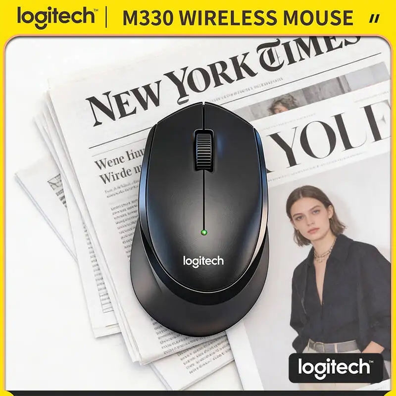 

Logitech M330 Silent Wireless Mouse Portable 2.4G Nano Receiver Ergonomic Design Compatible with Mac Windows Linux PC