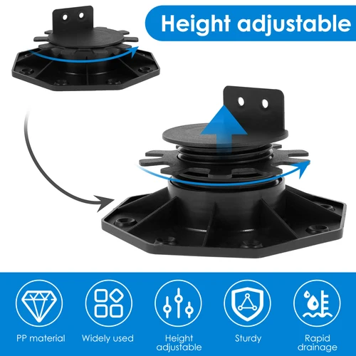 Imagen 2 del producto Pedestales de soporte de cubierta, Base de soporte de elevación de cubierta ajustable de plástico, ayuda de drenaje rápido para brindar, diferencia de altura, 10 Uds.