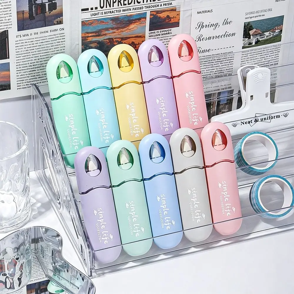 5pcs/set Space Capsule Correction Tape Silent Invisible Correction Roller Original Paper Color Student Alteration Tape