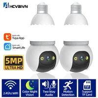 Tuya Wifi 5MP E27 Bulb Camera 360° Panoramic Surveillance Camera LED Lamp Home Security Baby Monitor Color Night Vision IP Cam