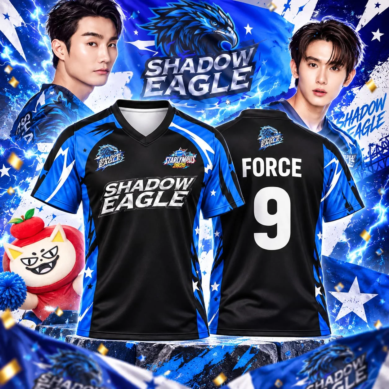 Thailand Gmmtv Starlympics 2026 ForceBook BL CP Fans Sports Day 3D Printed Unisex Vneck T Shirt Women's Tshirt Men Tee Jersey