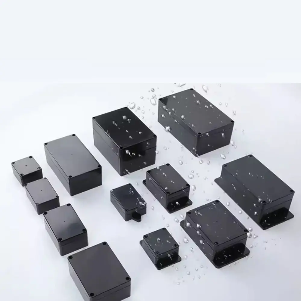 ABS Plastic DIY Housing Instrument Electronic Project Box Waterproof Black Electric Supplies Three Layers