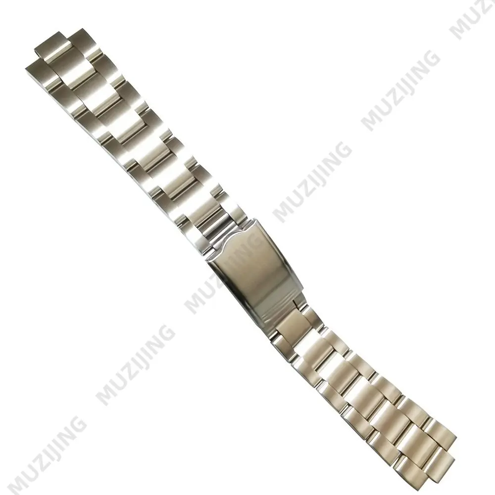 316L Stainless Steel Brushed Silver 18mm 19mm 20mm 21mm Oyster Curved End Watch Strap Band Bracelet For Seiko Watch