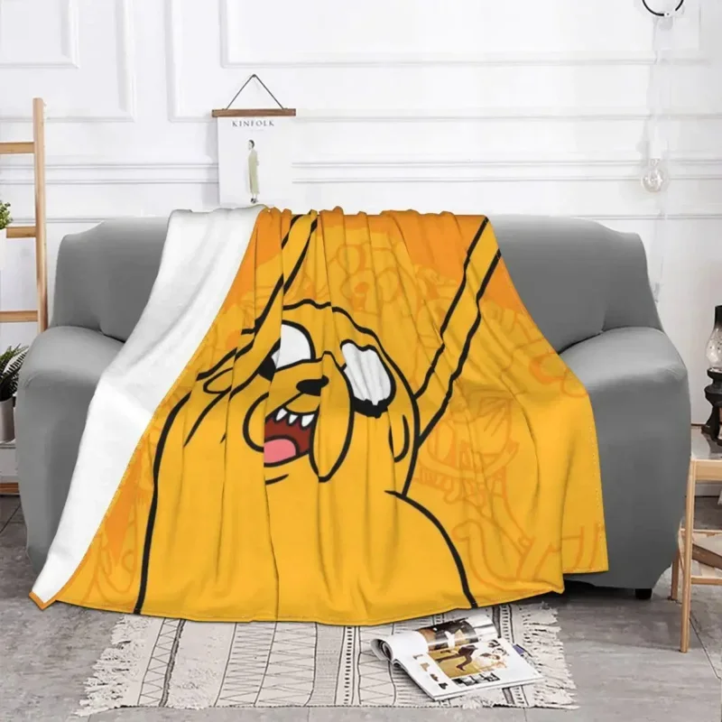 With Finn and Jake Prince Gumball Funny Animation Blanket Flannel Dog Cozy Soft FLeece Bedspread