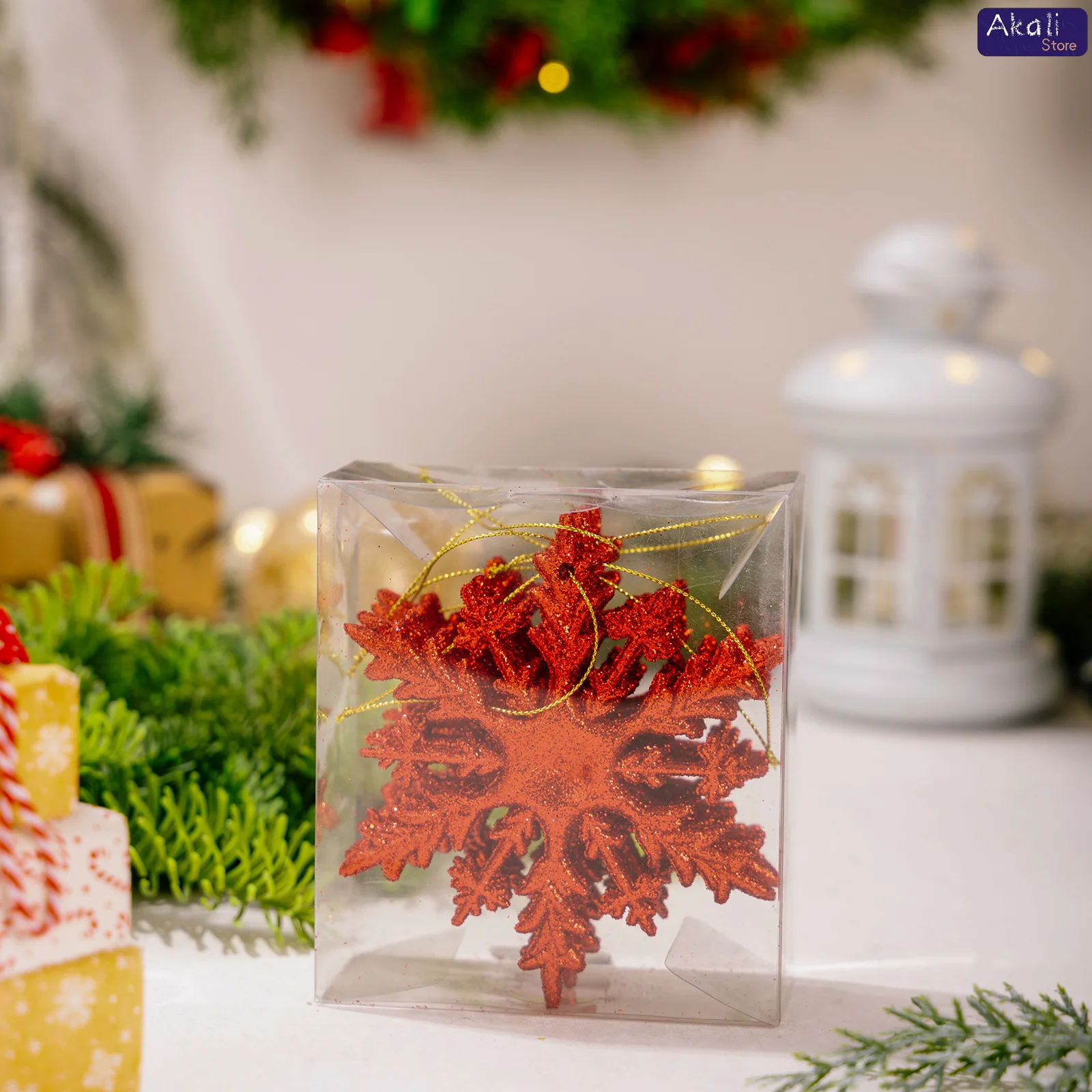 6 قطعة بولي كلوريد الفينيل بريق ندفة الثلج عيد الميلاد الحلي مجموعة زينة معلقة ملونة لعيد الميلاد شجرة نافذة حفلة ديكور المنزل عطلة #2