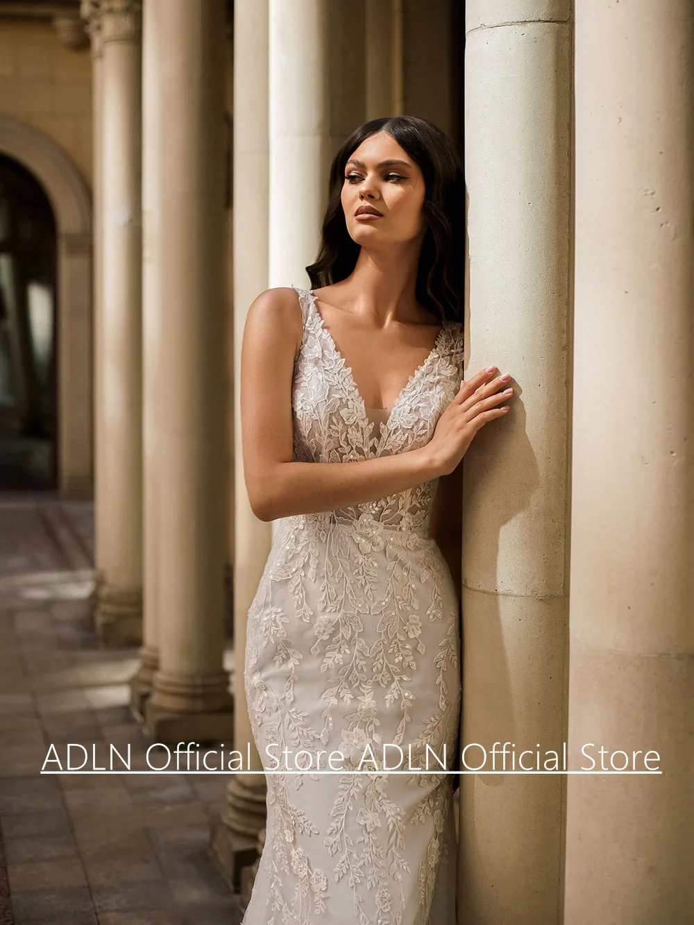 الدانتيل حورية البحر فستان الزفاف انفصال تول قطار مخصص مثير بلا أكمام الخامس الرقبة مطرزة زين ثوب الزفاف للعروس