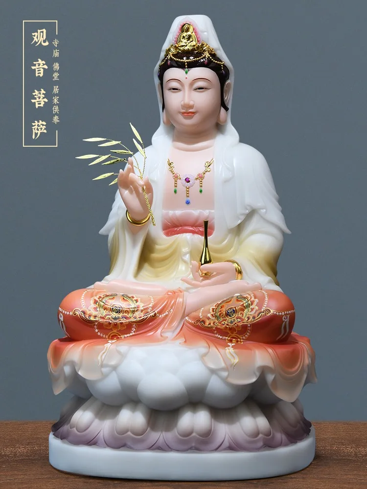 3P HOME shrine decor worship protection High grade Jade XI FANG SANSHENG Buddha GOD statue Amitabha Guanyin Manjusri bodhisattva