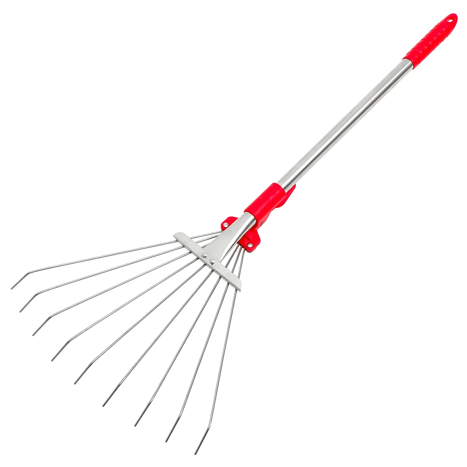 

Adjustable Handle Leaf Stainless Steel Durable Retractable Gardening Tool Soil Spreading Weed Removal Yard Lawn Rake Heavy Duty