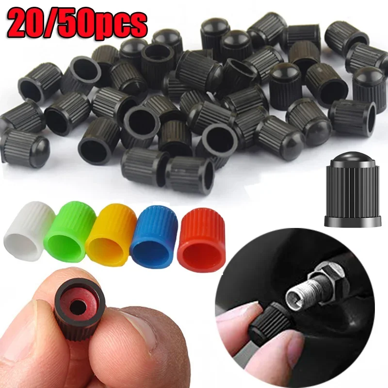 Car Tire Valve Caps with O Rubber Ring Universal Tyre Tire Stem Valve Caps Black Red Dust Covers for Car Bike Motorcycle Bicycle