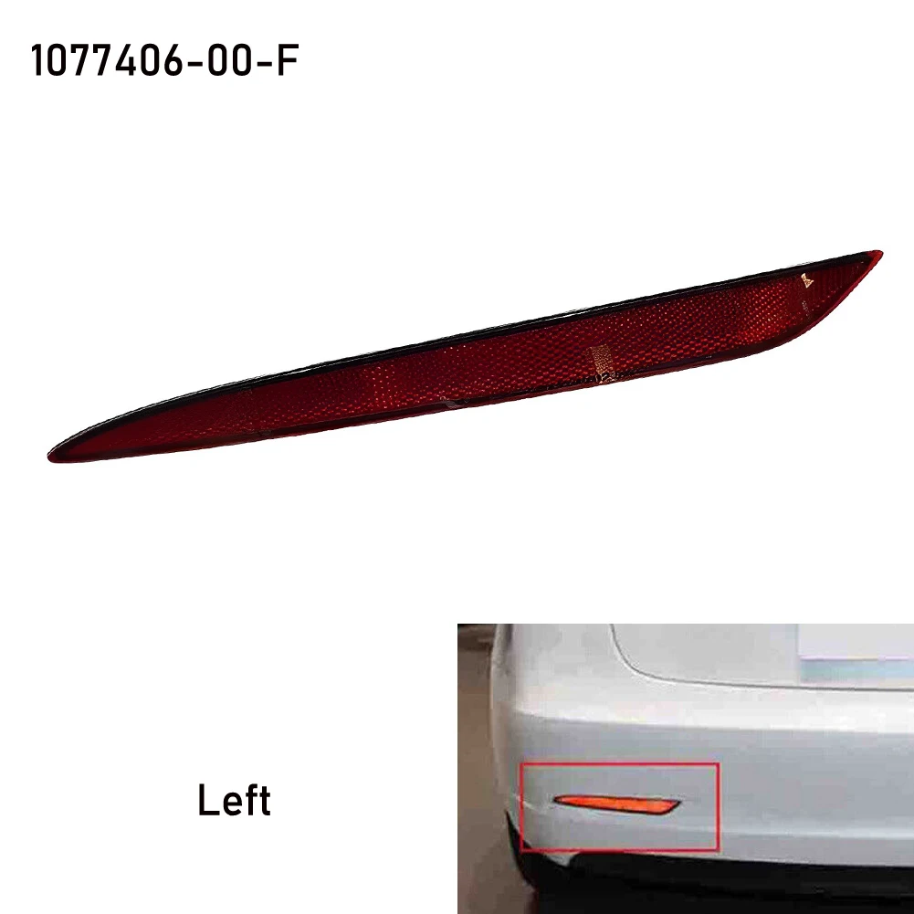 

1* 1pcs Plastic Accessories Rear Bumper Reflecto Lamp Light Lens Lamp Light Rear Bumper Reflector 1077406-00-F