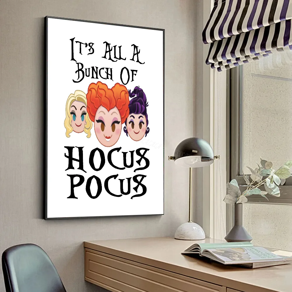 1 szt. Disney Hocus Pocus naklejki plakatowe ściana artystyczna malowidła ścienne dekoracja do pokoju gry prezenty Kawaii HD malowanie kocie