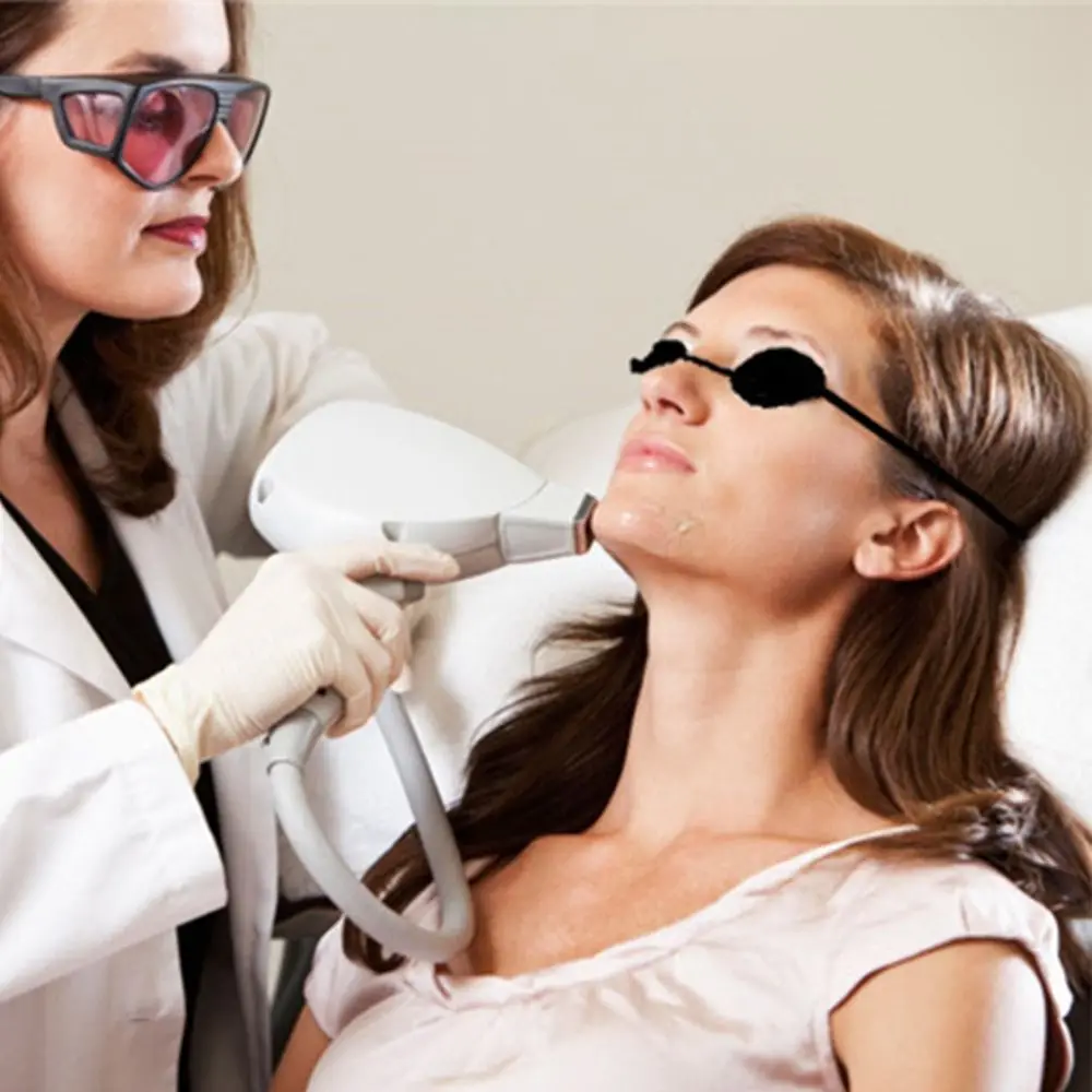 Máscara protectora láser de silicona para ojos, gafas de bronceado suaves ajustables, dispositivos de belleza, suministros para tumbonas, protectores oculares para interiores y exteriores