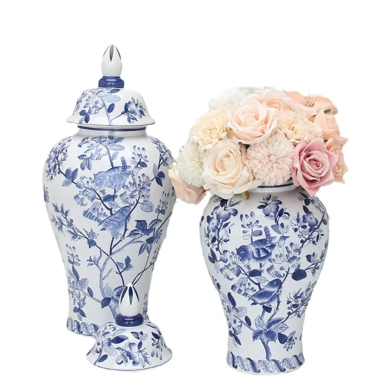 New Chinese blue and white landscape hand-painted general jar decorative ornament crafts