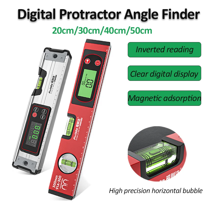 

Digital Protractor Angle Finder Bubble Magnetic Spirit Level Electronic Level 0-90° Inclinometer High Precision Leveling Tools