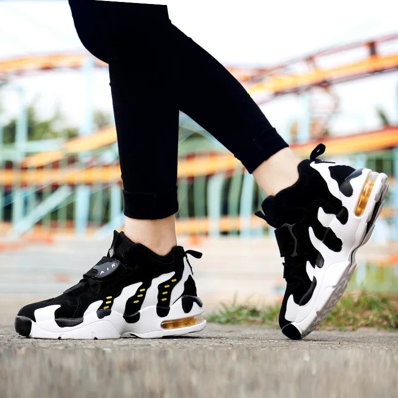 Couple Shoes Fashion Men Women Black White Shoes Air Cushion Sneakers Mens Casual Running Shoes Comforthable Women Sports Shoe