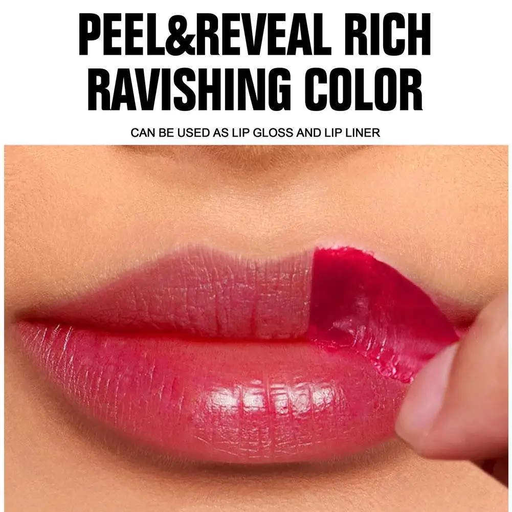 防水タトゥーマスク,リップグロス,リップライナー,長持ち,マット,赤,茶色の輪郭,ティアオフ,リップステイン,化粧品