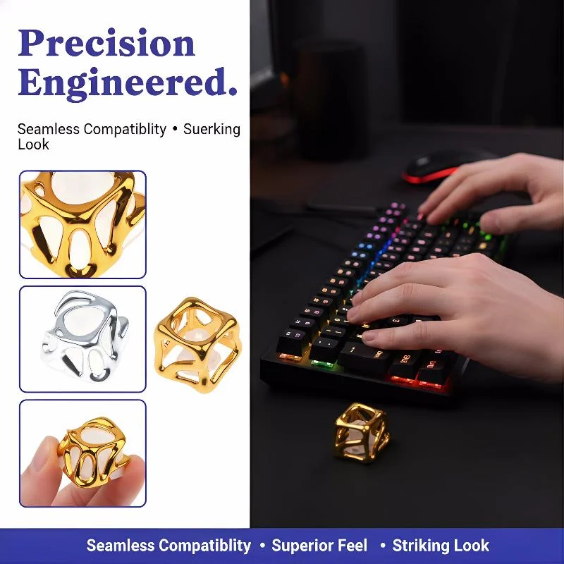 Metal Texture Electroplating Translucent Custom Keycaps Gaming Mechanial Keyboard DIY Accessories