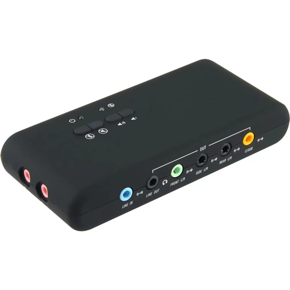 Tarjeta de Sonido Profesional con Chipset CM6206, 2 Entradas de Micrófono, Sonido Estéreo 7.1, Tarjeta de Audio Externa Óptica, Caja de Sonido USB Estéreo de 8 Canales