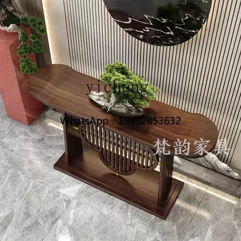 ZZ Ugyen Wooden Hallway Table Modern New Chinese Style Console Tables Entry Door a Long Narrow Table Solid Wood Side View Sets
