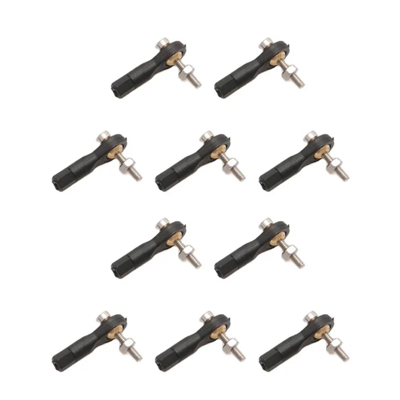 10PCS M2 M3 Plastic Ball Joint Connecting 2mm 3mm Head Buckle Push Rod End Steering Connector with Gasket Screws fr RC DIY Model