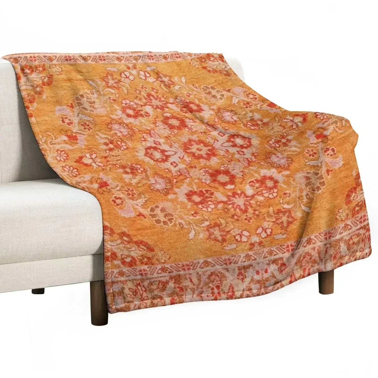 Orange Bohemian Berber Traditional Moroccan Style Design Throw Blanket Single Blankets For Sofas Blankets