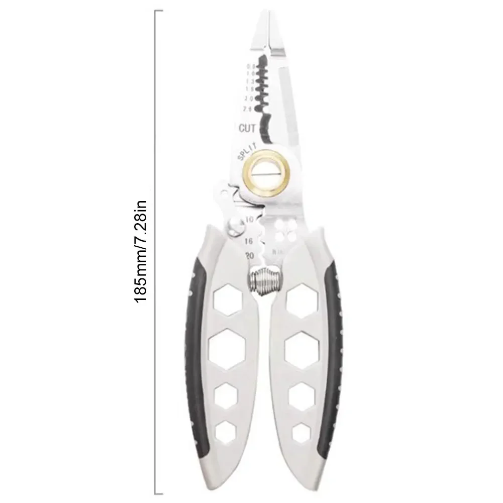 7 Inch Multifunctional Decrustation Plier Multipurpose Wire Stripping Tool Cable Stripper for Stripping Cutting Crimping