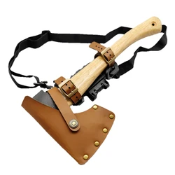 Universal Leather Axe Cover for Survival Axe & Bushcraft Tools, Adjustable Camping Outdoor Sheath