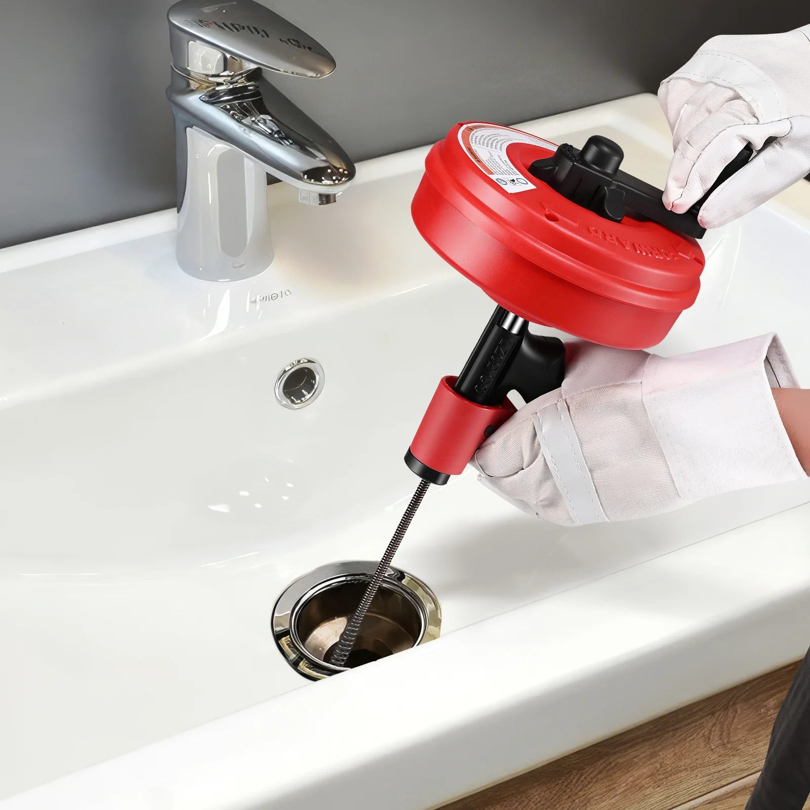 7.6M Drain Snake Unblocker Plumbing Drain Clog Remover Kitchen Toilet Sewer Blockage Cleaning Machine Hand Tool Channel Dredge