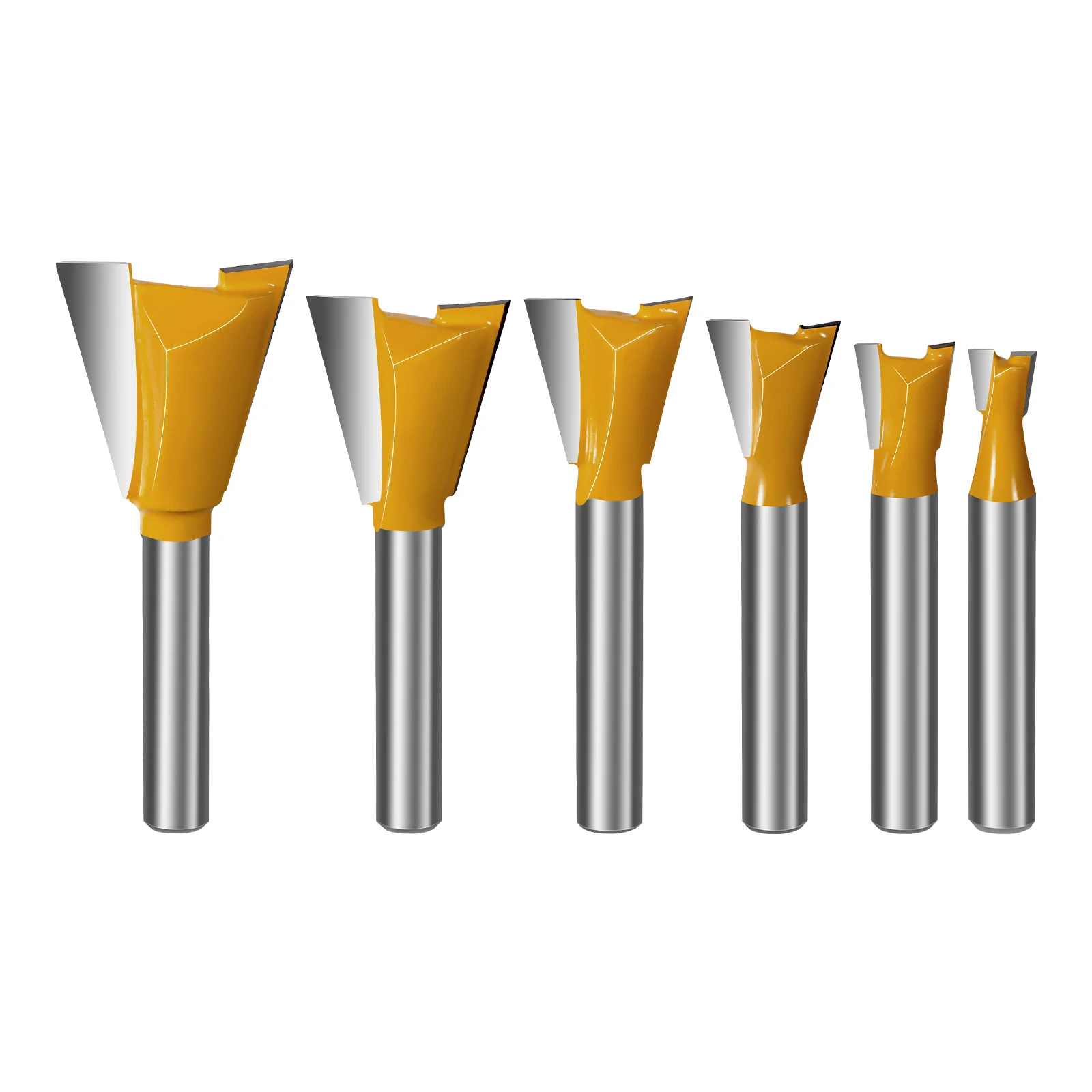 

6pcs Woodworking Tool Set 6.35mm 1/4 Shank 14Degree Dovetail Saw Carving Knife Mini Dovetail Saw Grooving Plane, Joinery Knife