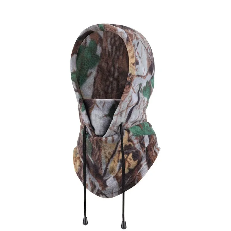 Camouflage Fleece Ski Head Cover Thick Windproof Neck Gaiter Face Mask for Cycling Outdoor Sports