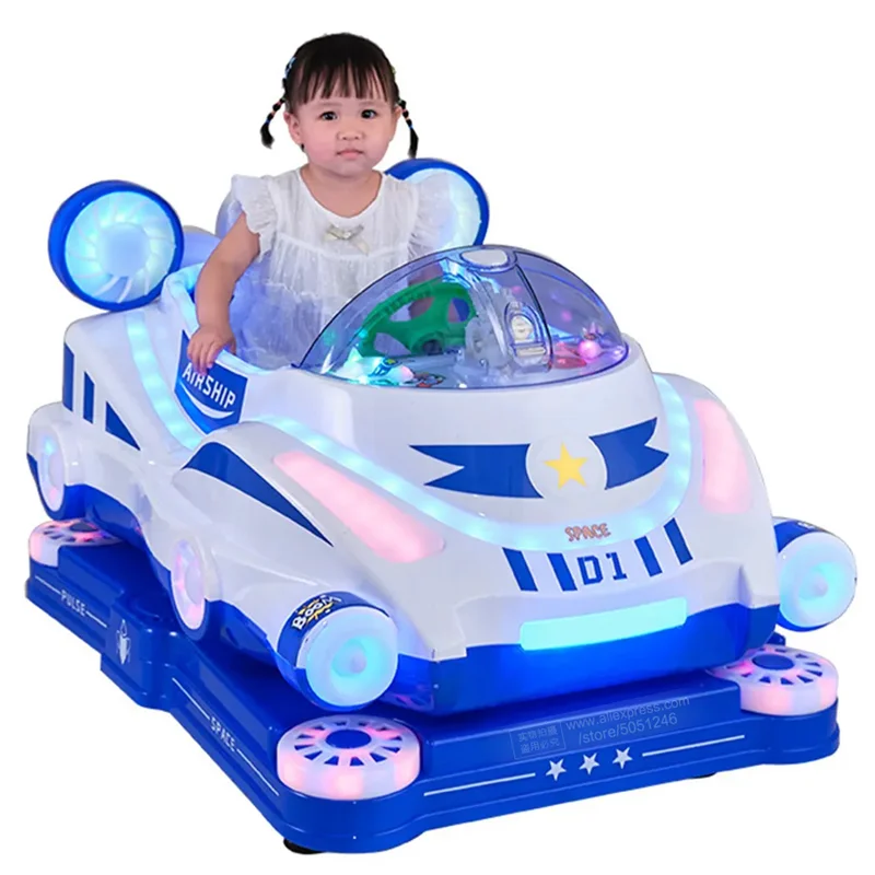 

Spaceship Racing Car Coin Operated Music Plastic Rocking Kiddie Rides Indoor Shopping Mall Game Zone Kids Arcade Swing Machine