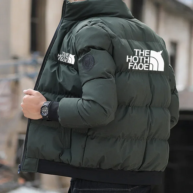 2024giacca imbottita in cotone da uomo, Logo testa di tigre, corta, spessa, Casual, parka da uomo, tendenza invernale, S-5XL