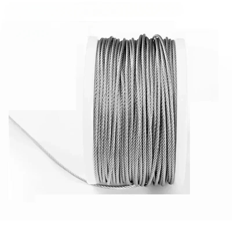 Dia 0.5/1/1.5/2/2.5/3/5mm 304 Stainless Steel PVC Coated Flexible Wire Rope Soft Cable Transparent Stainless Steel Clothesline