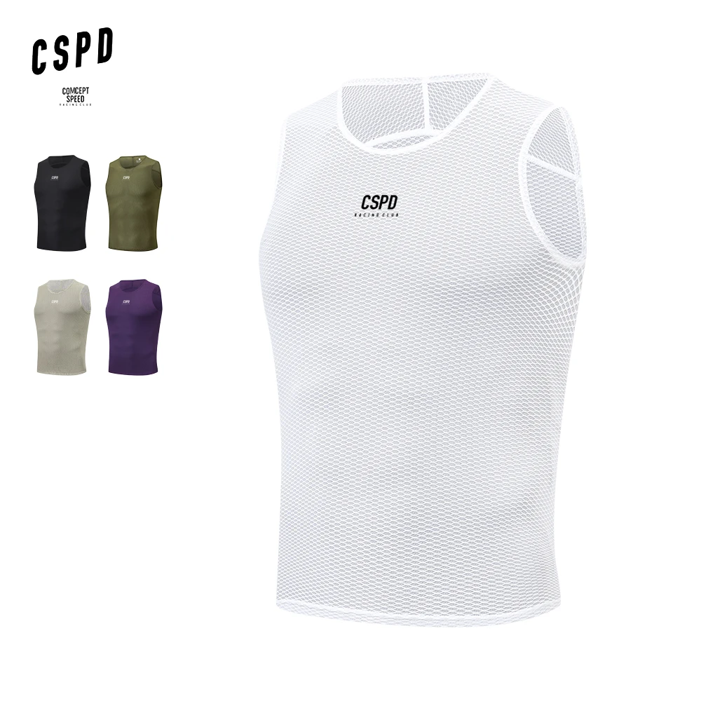 CSPD Cycling Base Layer Sleeveless Quick Dry MTB Road Bicycle Underwear Vest High Quality Elastici Mesh Cycling Base Layer