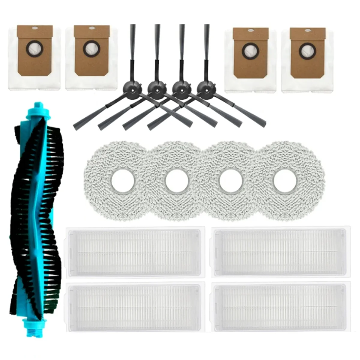 The New Replacement Parts for 11090 Revolution Robot Vacuums Cleaner Main Side Brush Filter Mop Dust Bag