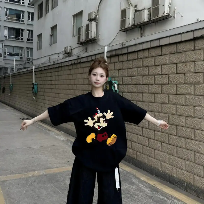 

2026 newSummer Fashion Anime WomenT-Shirt Cute Short Sleeve Summer Cartoon American Style Kawaii Student Trend Leisure Tops