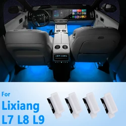 For Lixiang L7 L8 L9 Li Auto Atmosphere Lamp Modified Parts Under Seat Car Foot Socket Light Auto LED Car Customize Accessories