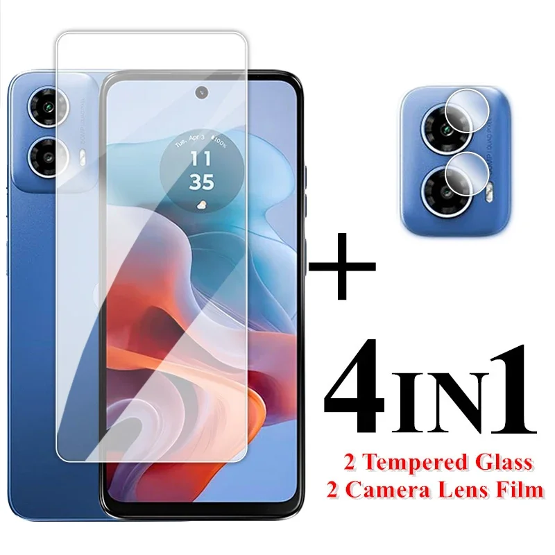 Untuk Motorola Moto G34 kaca 6.5 inci pelindung layar transparan untuk Moto G34 kaca Tempered untuk Motorola Moto G34 Film lensa