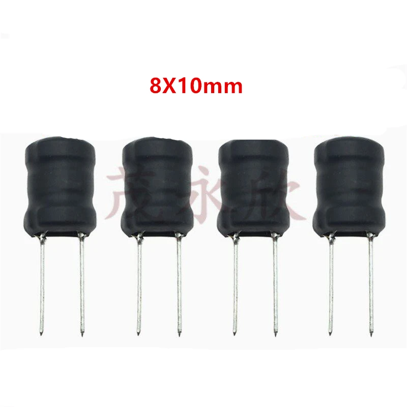 10PCS I-Shaped Inductor 8X10mm Through-Hole Inductor 10uH-4.7mH Power Wire-Wound Ferrite Core Plugin Inductor Coil 0810