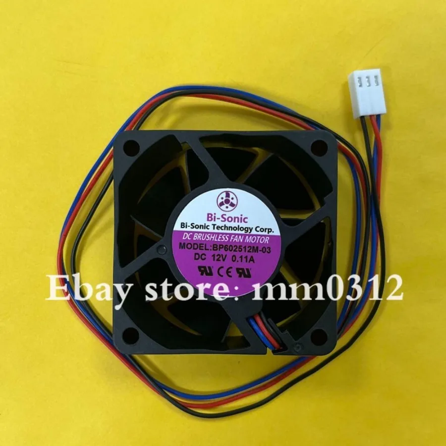 

For Bi-Sonic BP602512M-03 6025 DC12V 0.11A 6CM 3-Wire Silent Cooling Fan