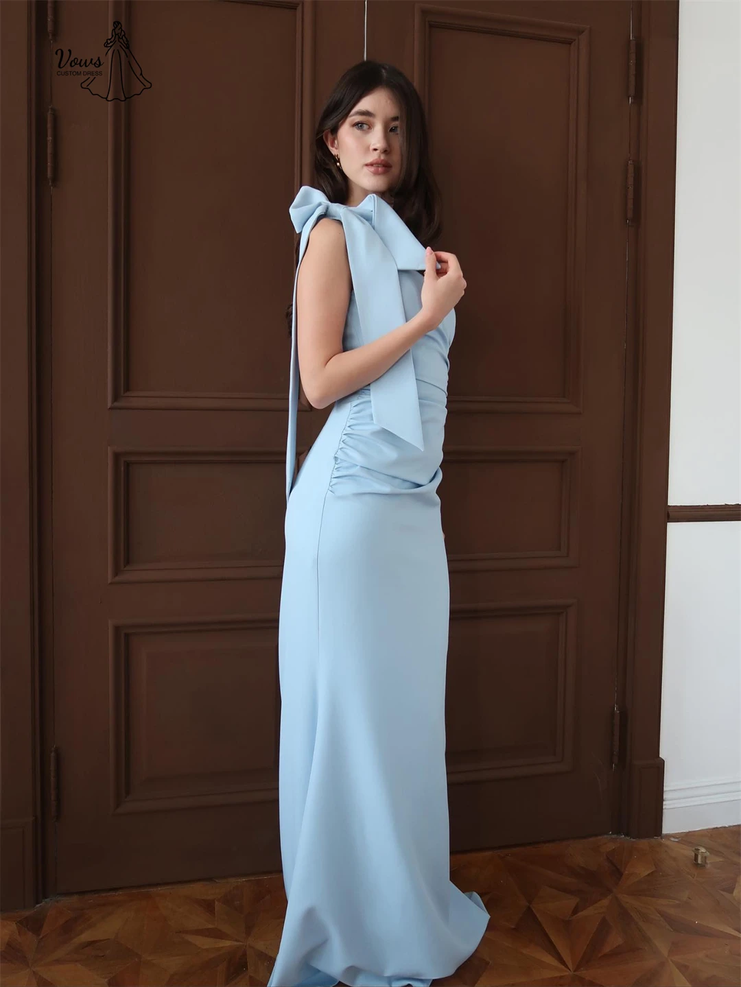 Vows-vestido de noche de un hombro para mujer, vestidos de noche de lujo 2025, falda elegante de cola de pez, pajarita hecha a medida para graduación