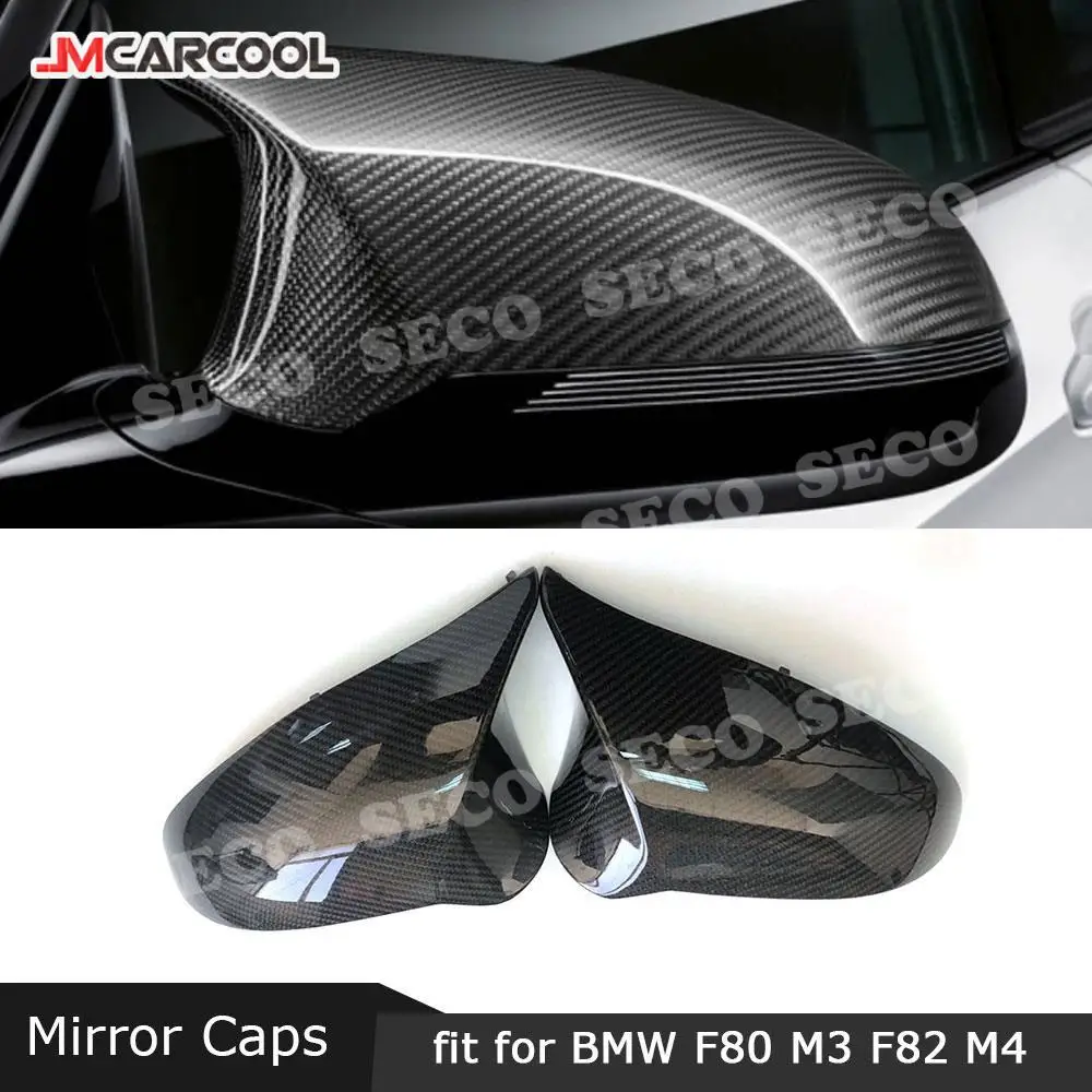 

For BMW F80 M3 F82 M4 2015 -2018 RearView Mirror Trim Caps Horn Replacement Style Dry Carbon Fiber Side Mirror Cover LHD