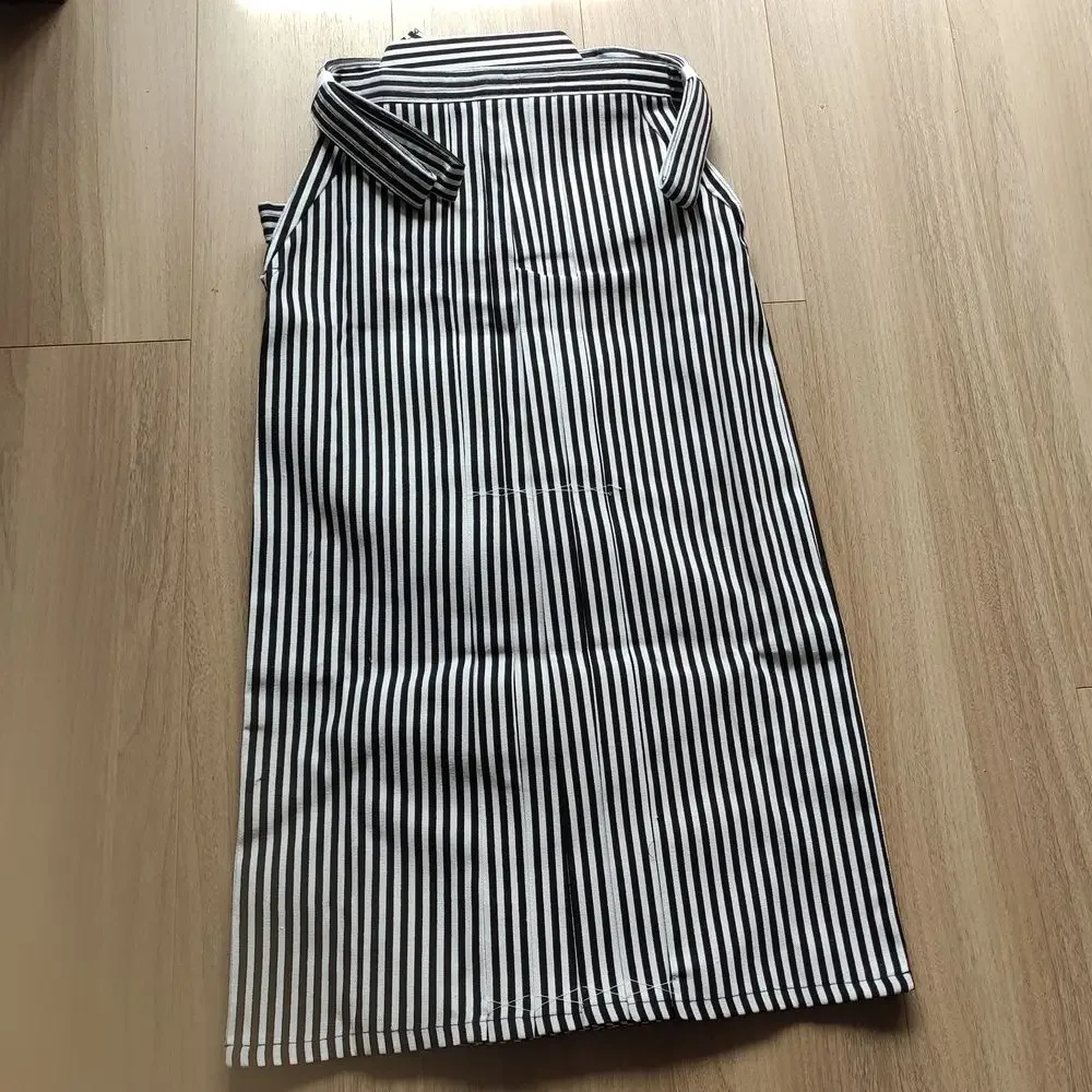 Kendo giapponese tela di COTONE di alta qualità Hakama Pantaloni di arti marziali Pantaloni Hapkido gonna Kendo a righe bianche e nere