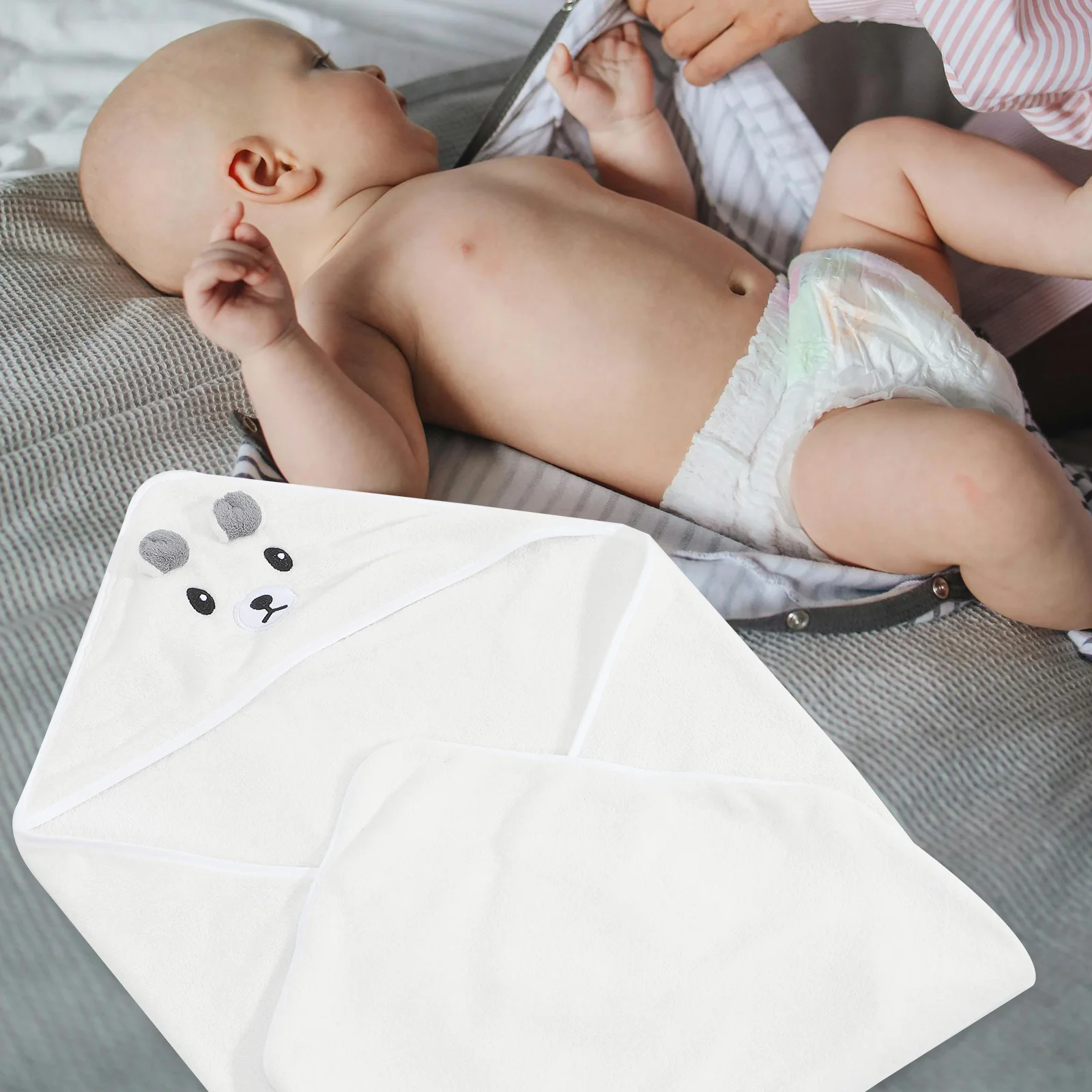 

Bath Towel Super Absorbent Kids Toddler Cape White Gray Newborn Bathing Hotel Towels Soft Cartoon