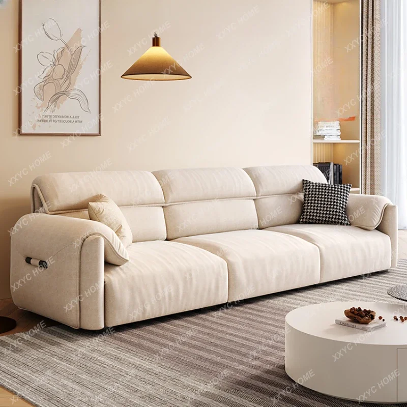 Nordic Simple Living Room Fabric Craft Sofa Elephant Ears Three-Seat Straight Row Sofa  living room furniture  furniture